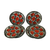 6 assiettes à huîtres des années 50/60