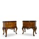 Italian Chippendale bed side tables/nightstands, 1940s/1950s.