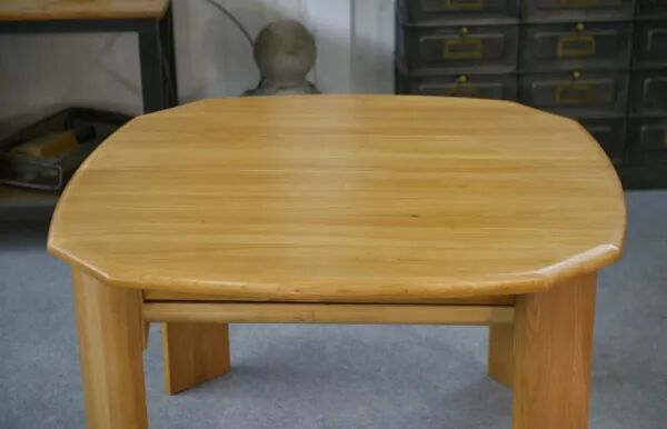 Solid elm table in the style of Maison Regain, 1970s