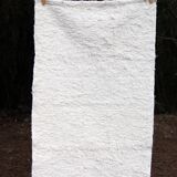 Petit tapis tissé main - Ecru - Coton recyclé - 50 x 90 cm