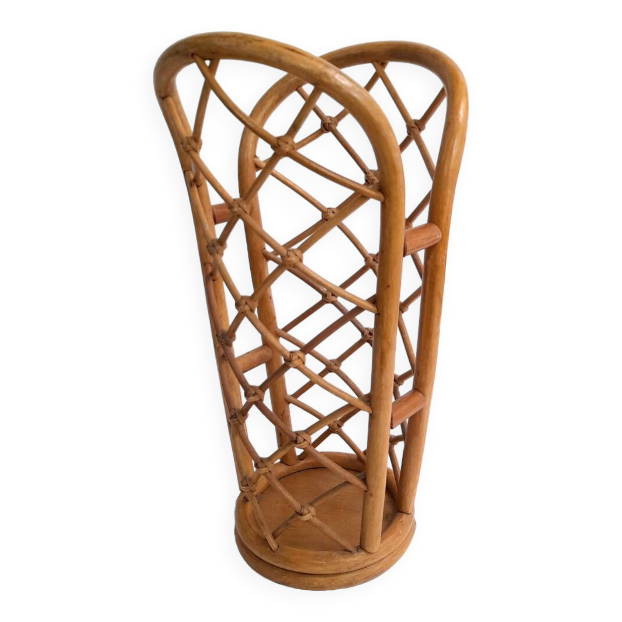 Vintage rattan umbrella stand