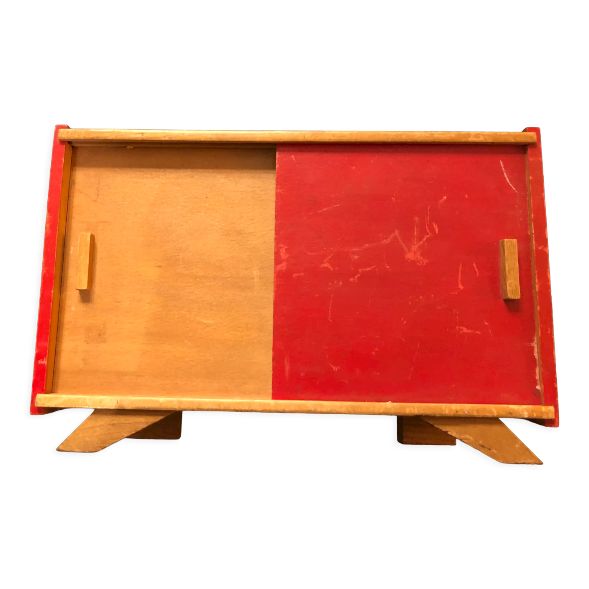 Vintage wooden doll cabinet