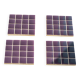 Coasters - Glass enamels - Mosaic - Handmade - Plum - Purple - Set of 4