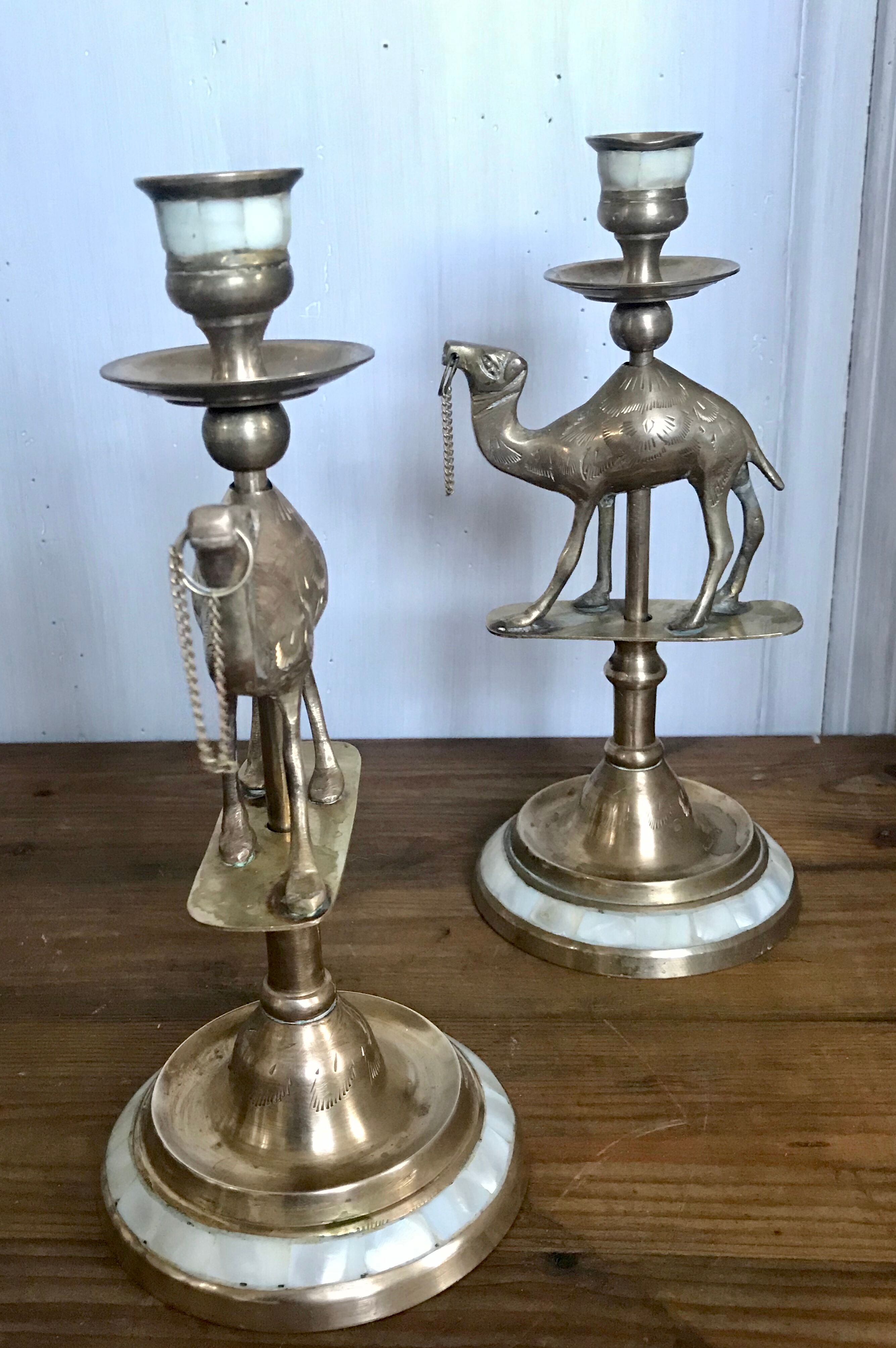 Pair of brass candlesticks