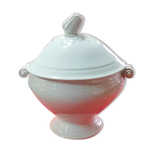 Soupière blanche faience - ancienne