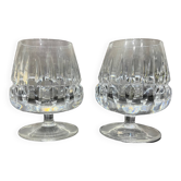 2 cut crystal alcohol glasses