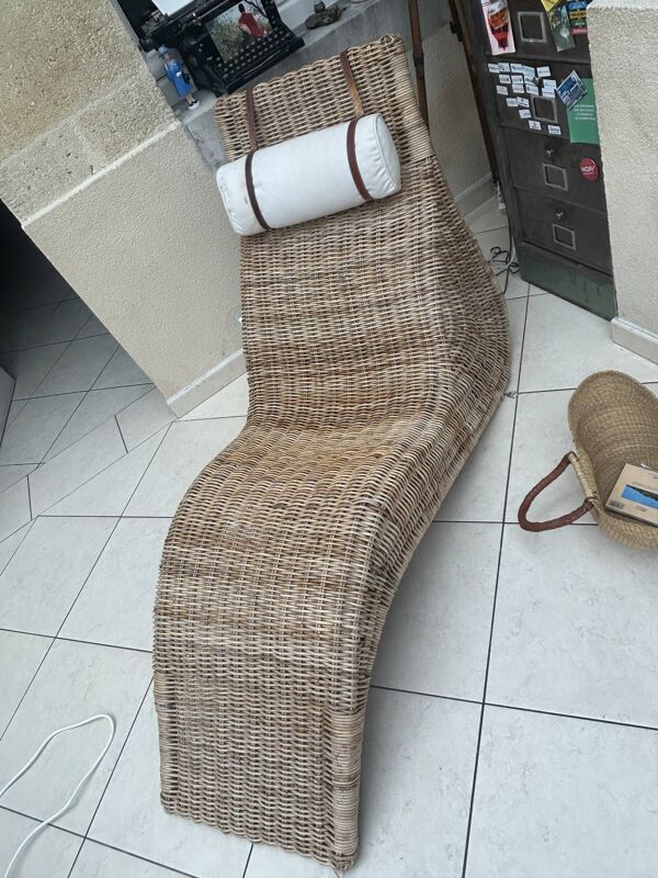 Karlskrona Karl Malwall chaise longue en rotin
