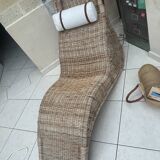 Karlskrona Karl Malwall chaise longue in rattan