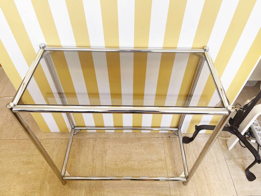Console chrome et verre fumé, circa 1970