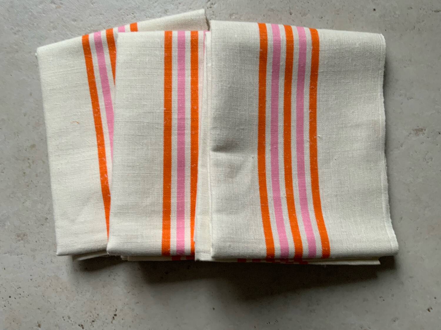 Trio of old new linen cotton XL mixed tea towels