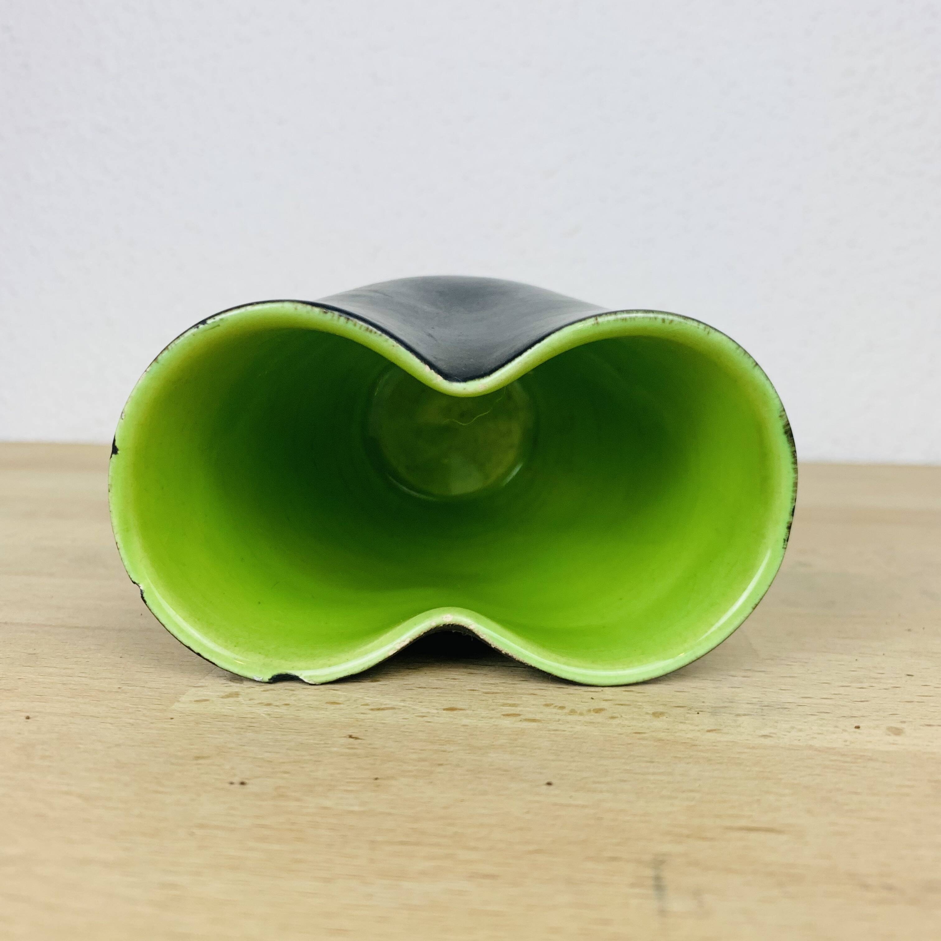 Elchinger green/black handkerchief vase from the 50s