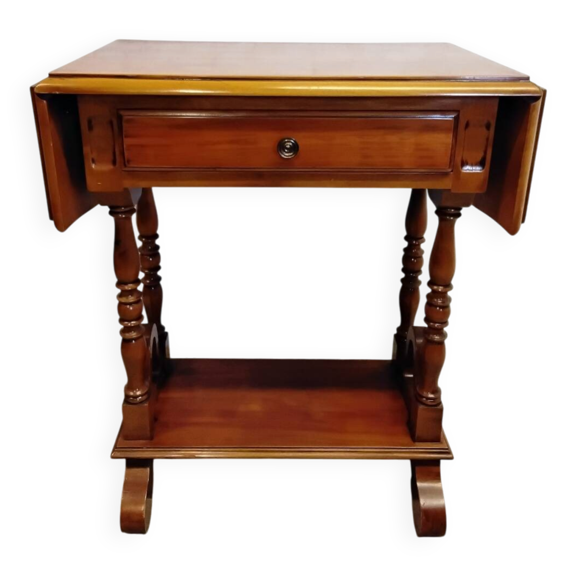 Small wooden drop-leaf table