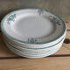 9 dessert plates Saint Amand 4003 art nouveau décor blue-green