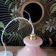 Pink opaline hanging lamp