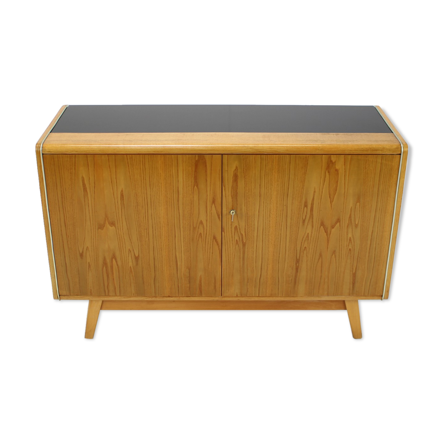 Vintage Cabinet Combination of Veneer and Glass by Jitona,1960s