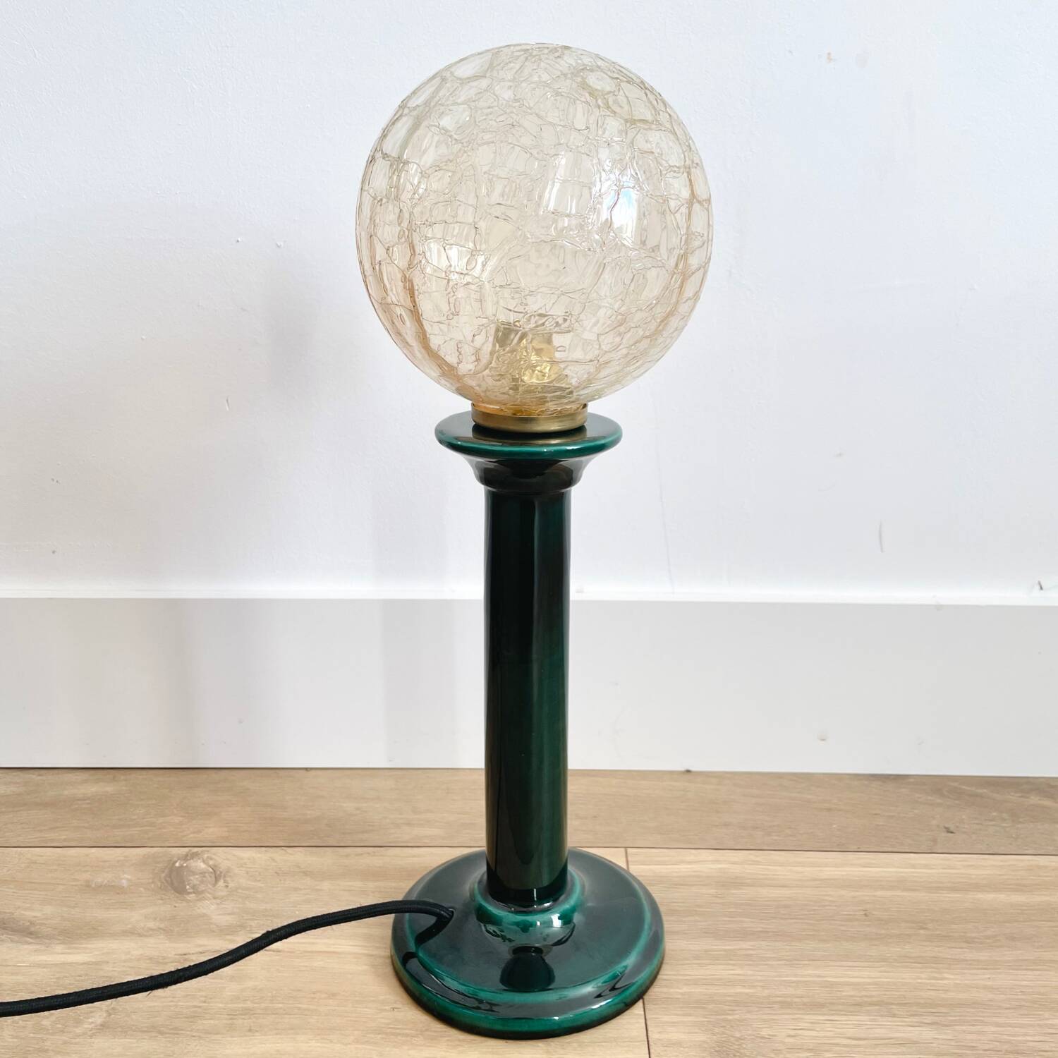 Vintage green ceramic lamp