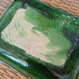 Vallauris green enamelled dish