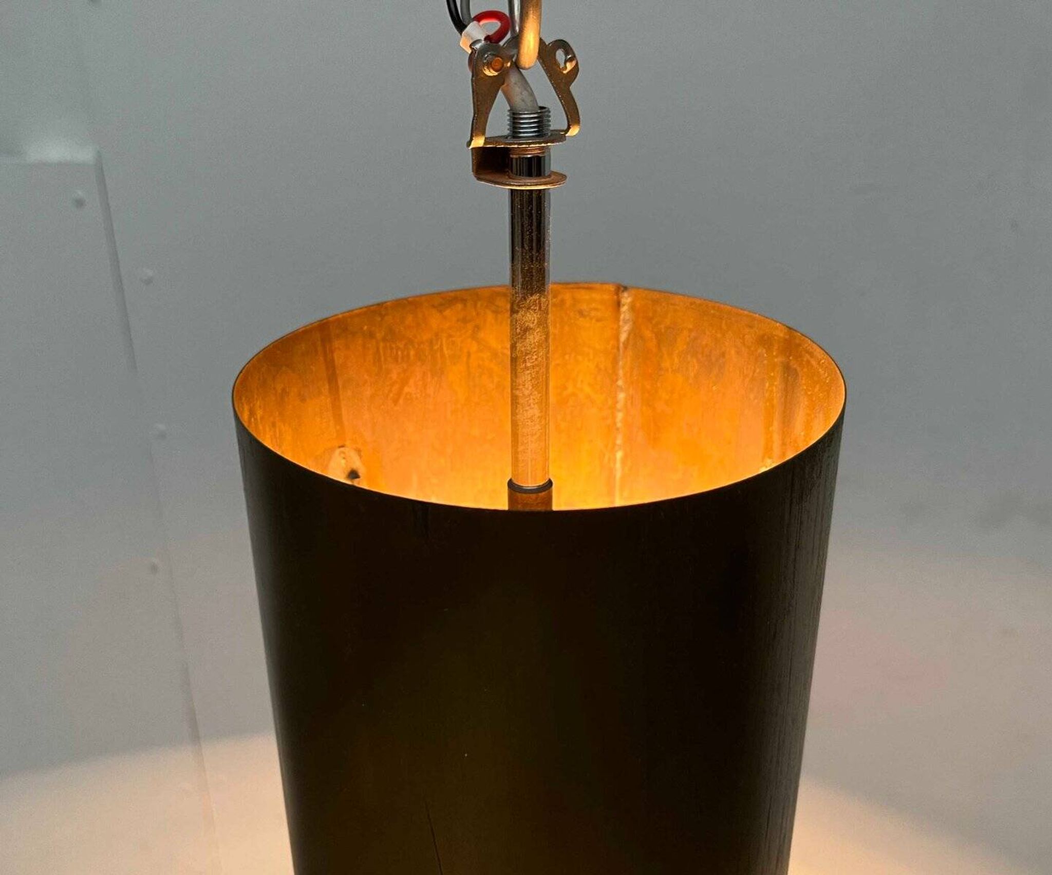 Brass tube pendant lamp in mid-century style, 1960s.