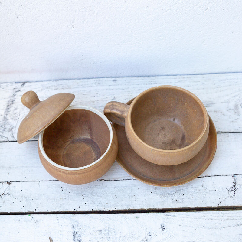 Tea cup, saucer and sugar pot Rhodaceram