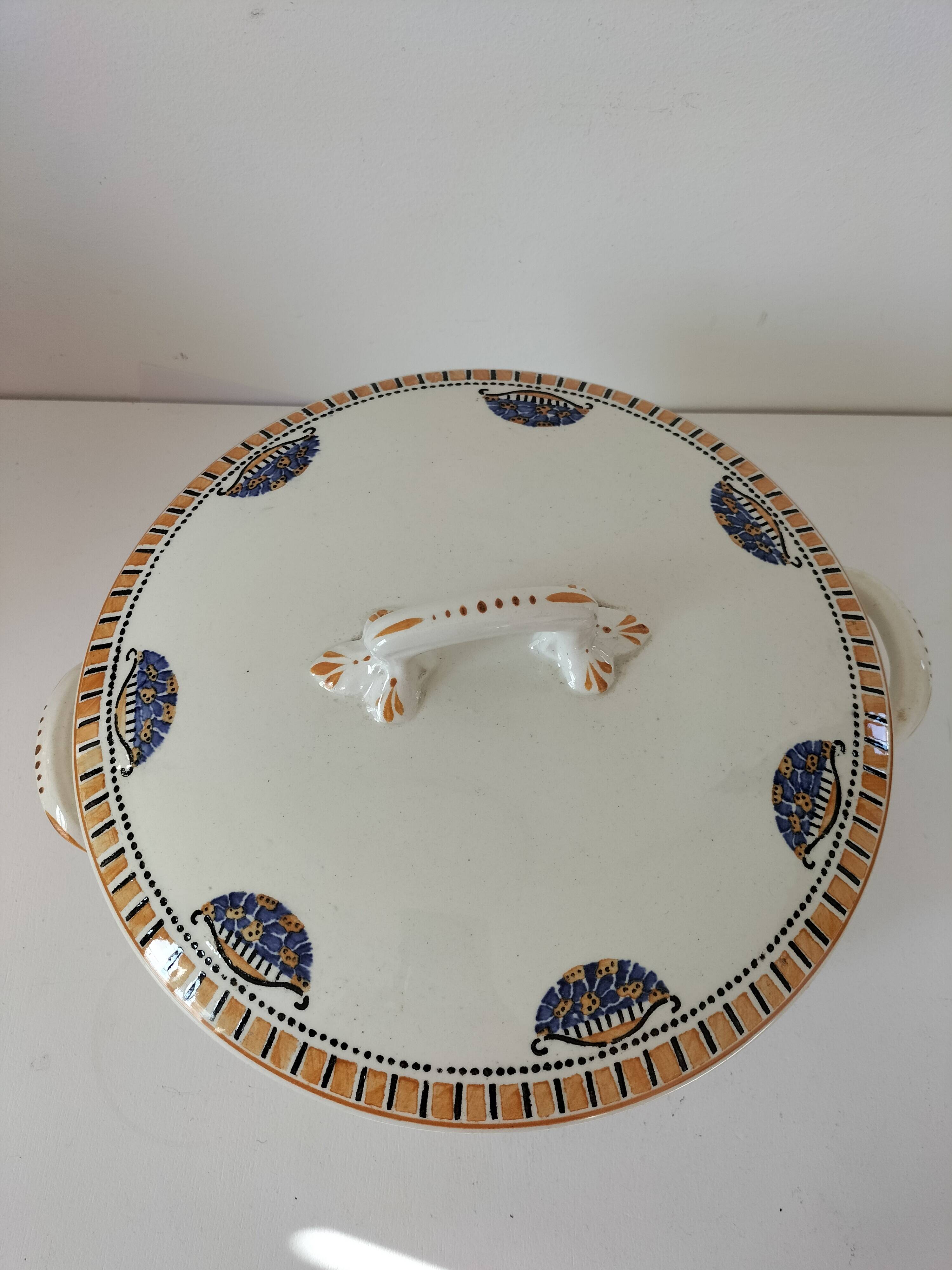 Art Deco Longwy earthenware soup tureen