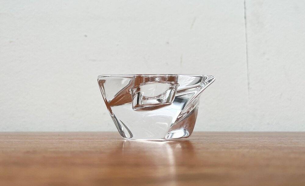 Crystal candlestick from the Tornado vintage series by Jan Johanssen for Orrefors, Sweden.