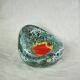 Lava and cyan foam enamel ashtray - Fat lava ceramic - 60s - 70s