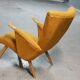 50s 60s Danish armchair has ears golden