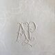 Set of 4 damask monogrammed linen towels ap