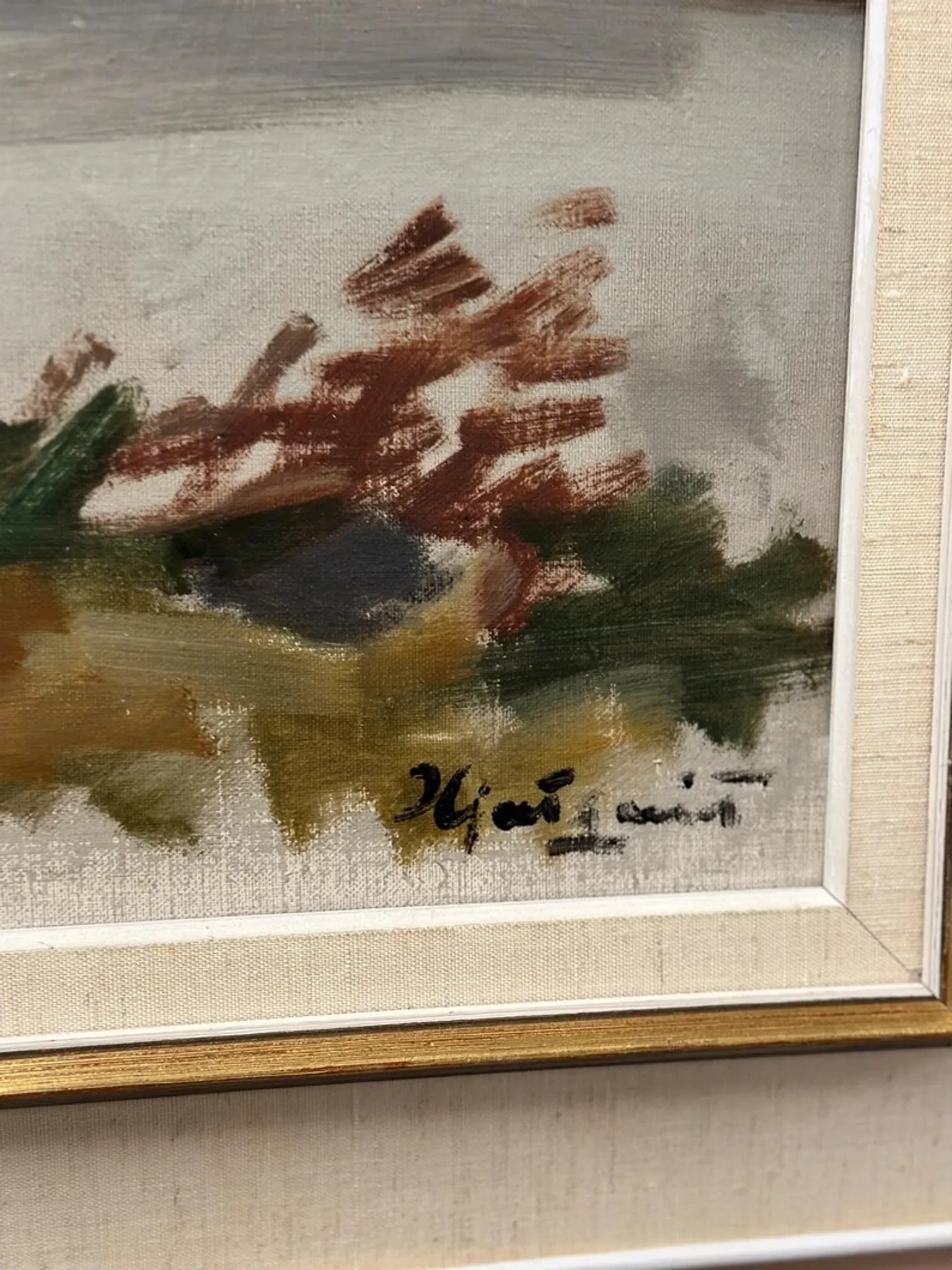 Original Swedish Oil on Canvas – “Landscape” by Ivar Hjertqvist – Vintage & Framed 74 × 65 cm (29" × 25.5")