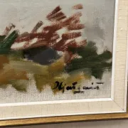 Original Swedish Oil on Canvas – “Landscape” by Ivar Hjertqvist – Vintage & Framed 74 × 65 cm (29" × 25.5")