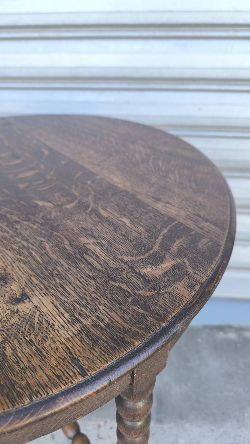 1930s turned wood side table