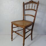 Ancienne chaise volante Louis XVI cannée noeud
