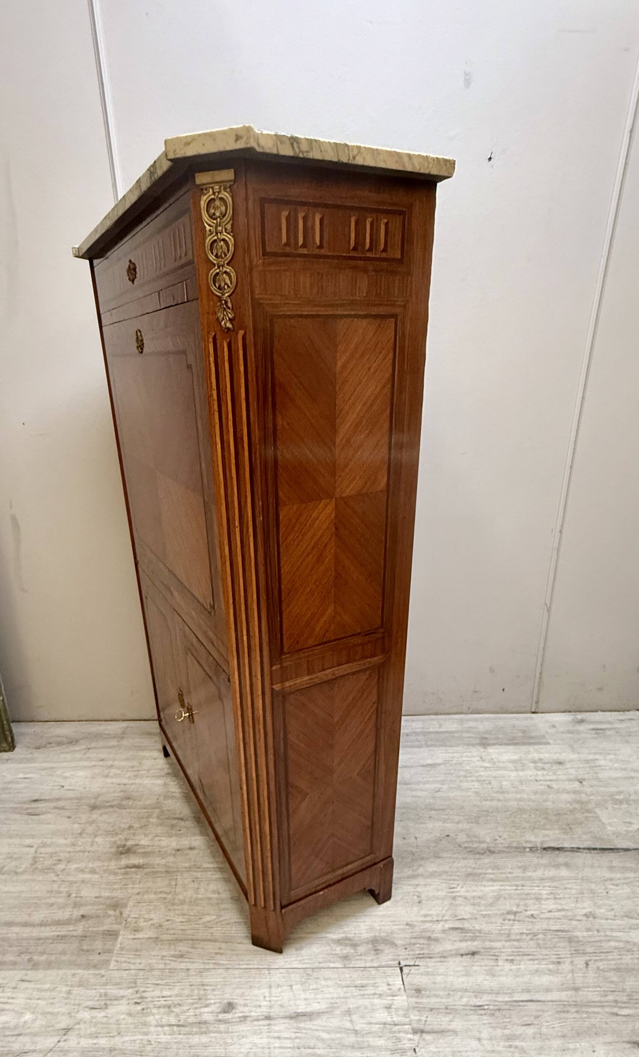 Louis XVI Style Marquetry Secretary