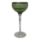 14cl Nancy Houillon crystal wine glass with green floral border