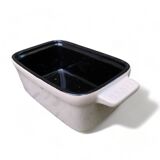 Set of 2 small ceramic gratin dishes individual pyrex enameled oven dish
