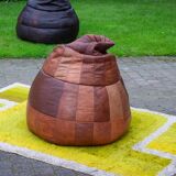 Pouf poire en cuir patchwork multicolore De Sede