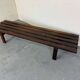 Mid-Century Modern Brown wood Slatted coffee table bench, 1970s