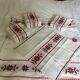 Rectangular tablecloth and its 18 towels - vintage Basque linen
