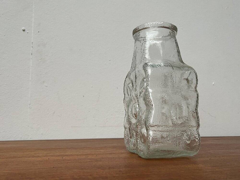 Vintage German glass vase model on the rocks by Lars Hellsten for Walther Glas, 1970s.