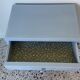 Vintage bedside 1950 gray blue patinated