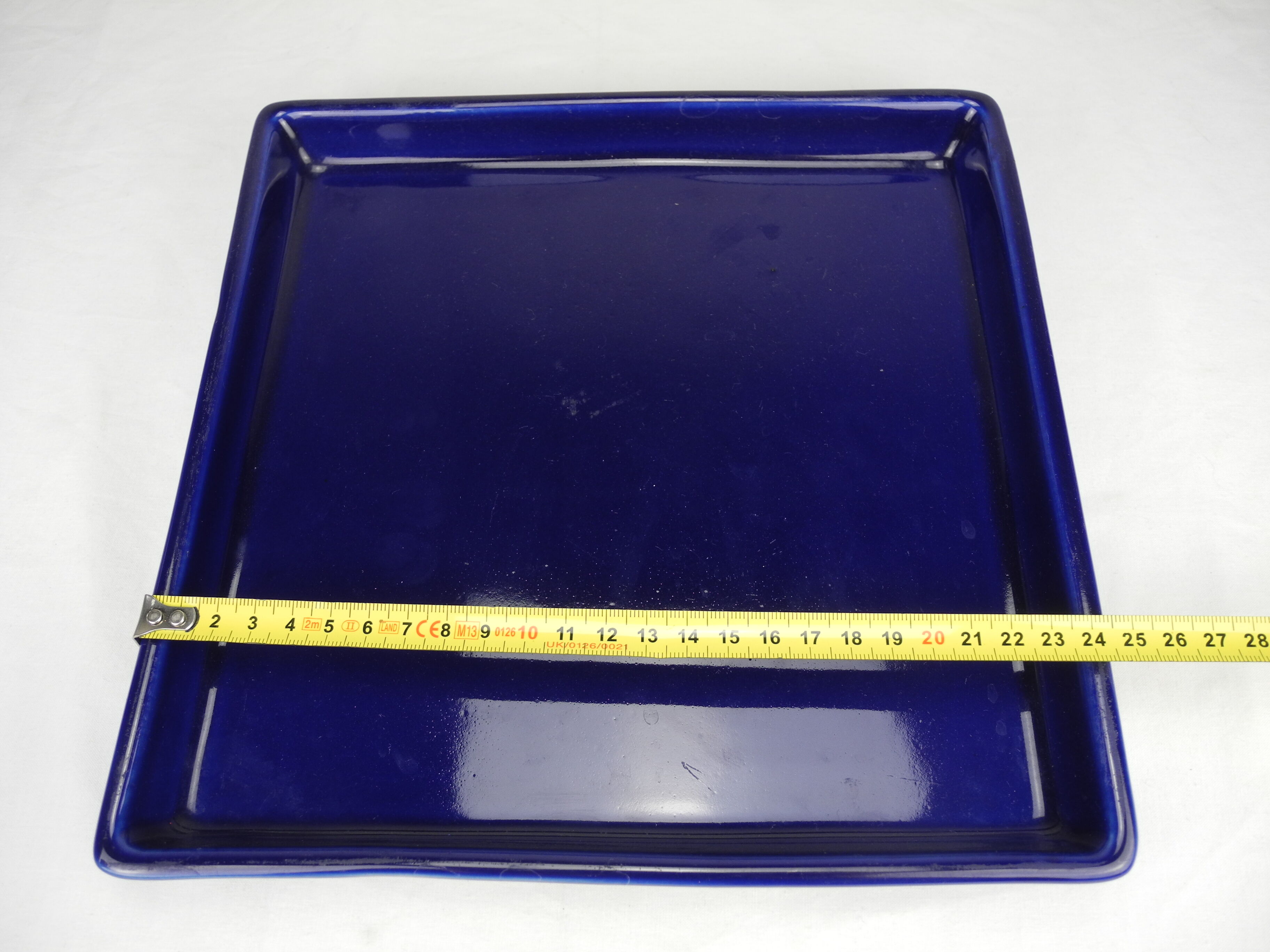 Old tile tray blue oven