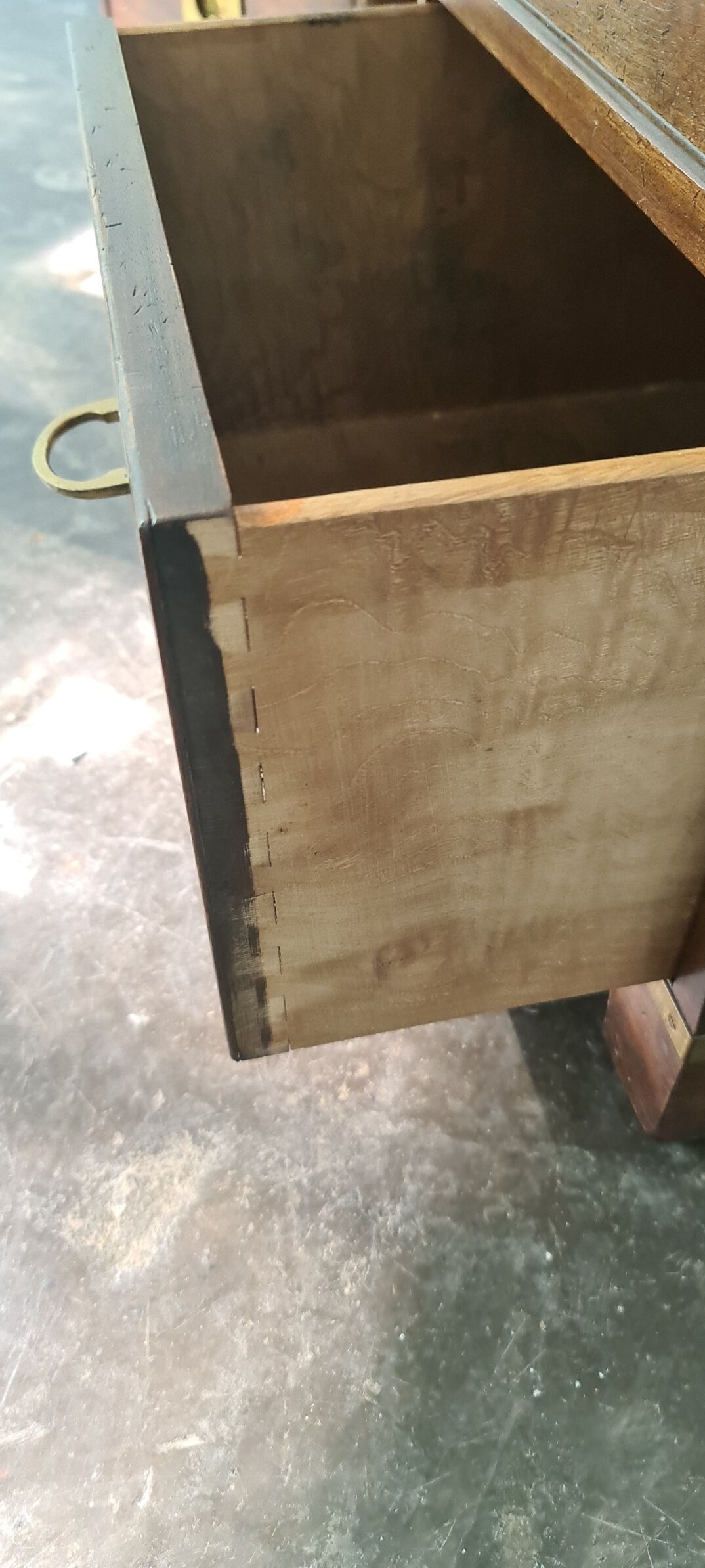 Pair of vintage military campaign wooden nightstands by reprodux england