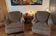 Pair of brown chenille velvet lounge chairs