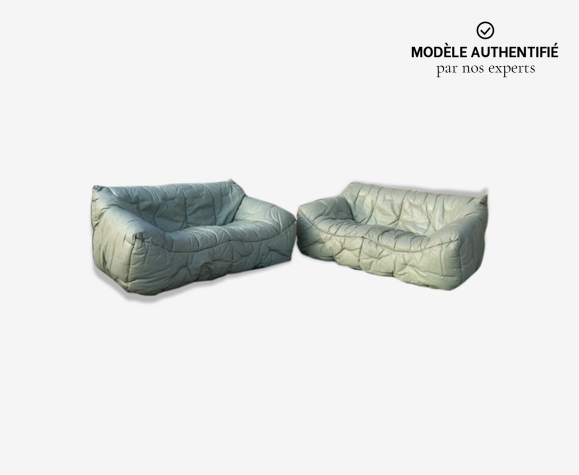 Pair of leather sofa "Informel" by Hans Hopfer Roche-Bobois | Selency