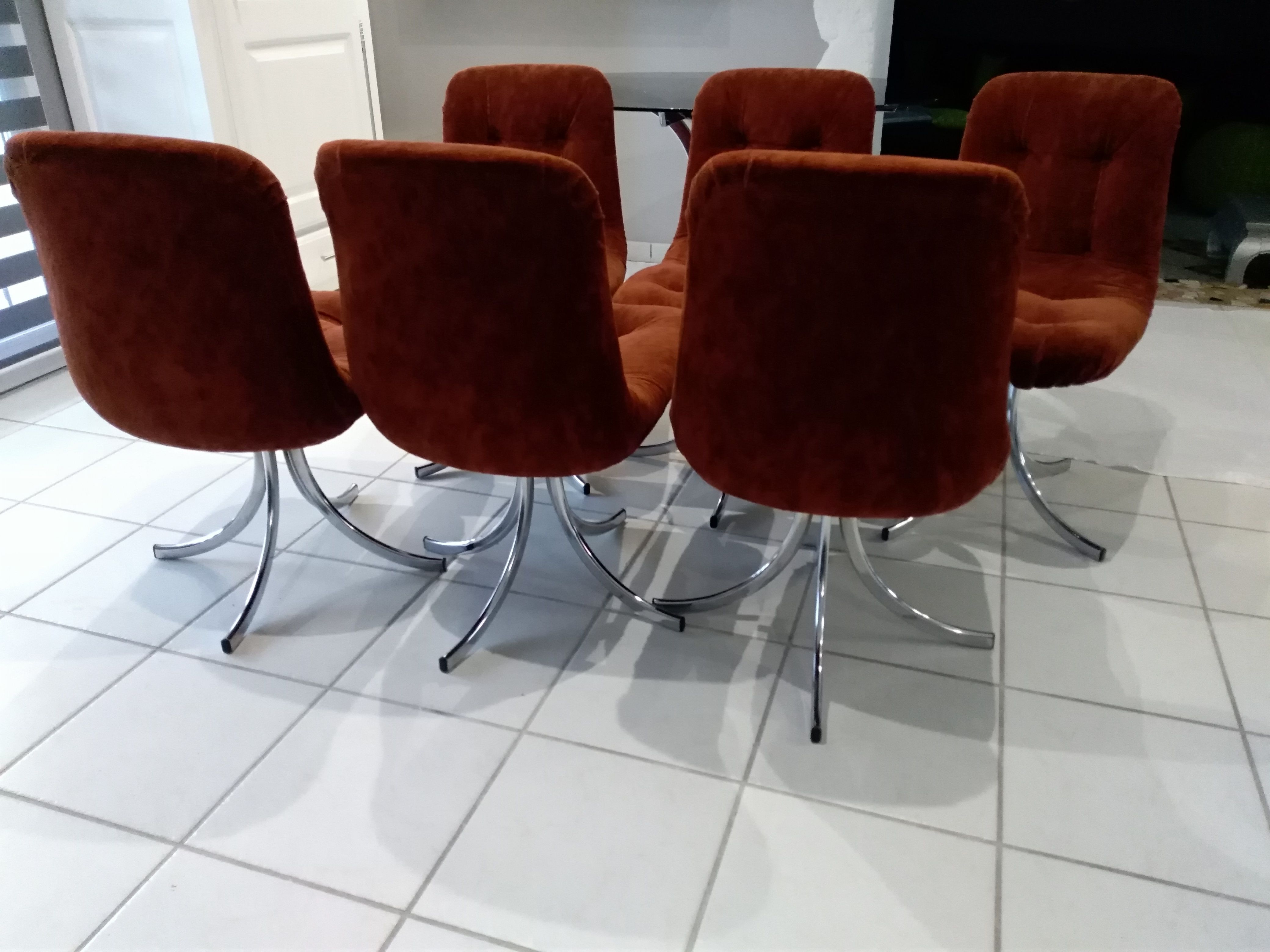 Suite of 6 chairs of italian vintage design year 1970