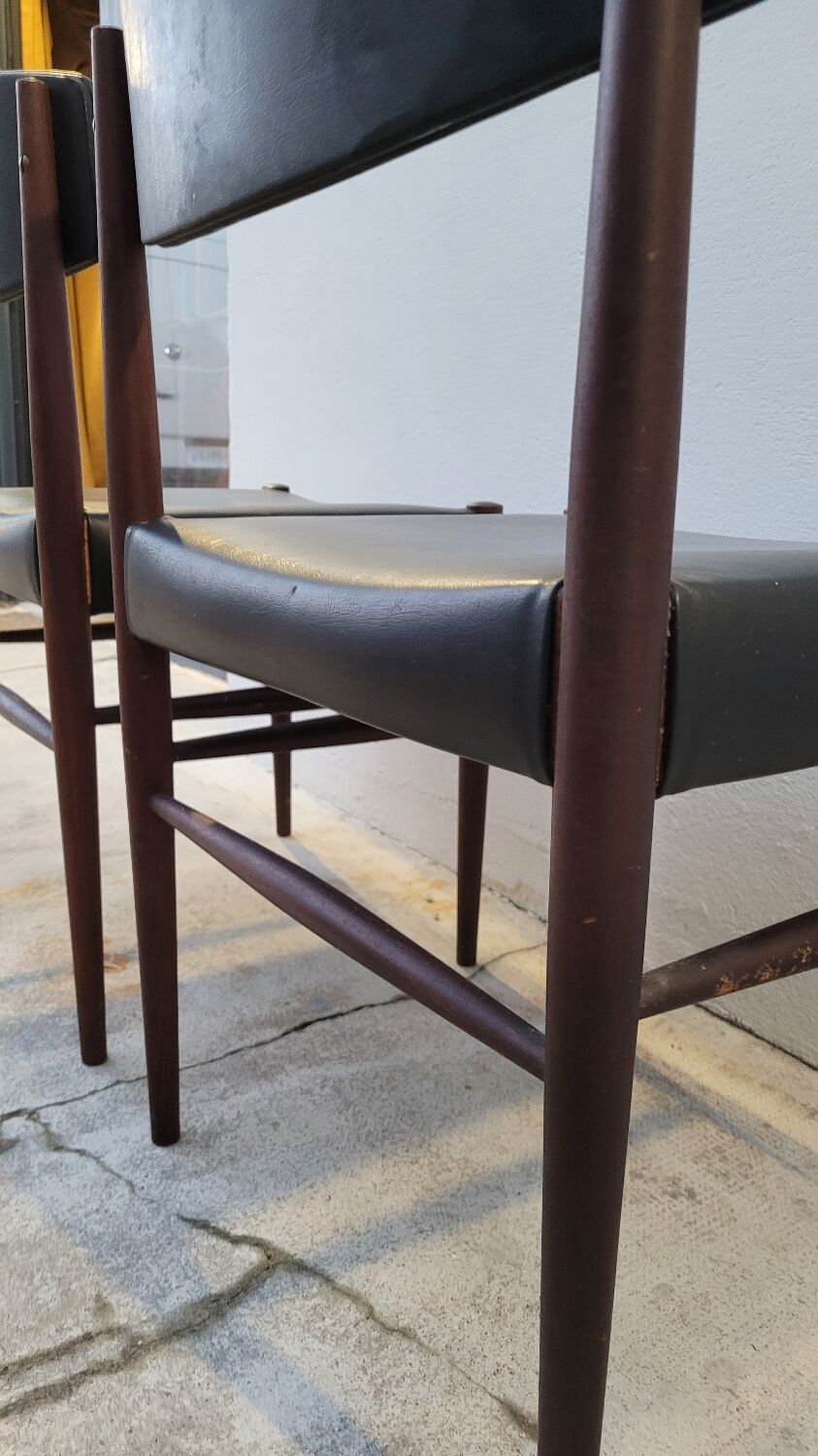 Pair of vintage teak Scandinavian chairs 1950