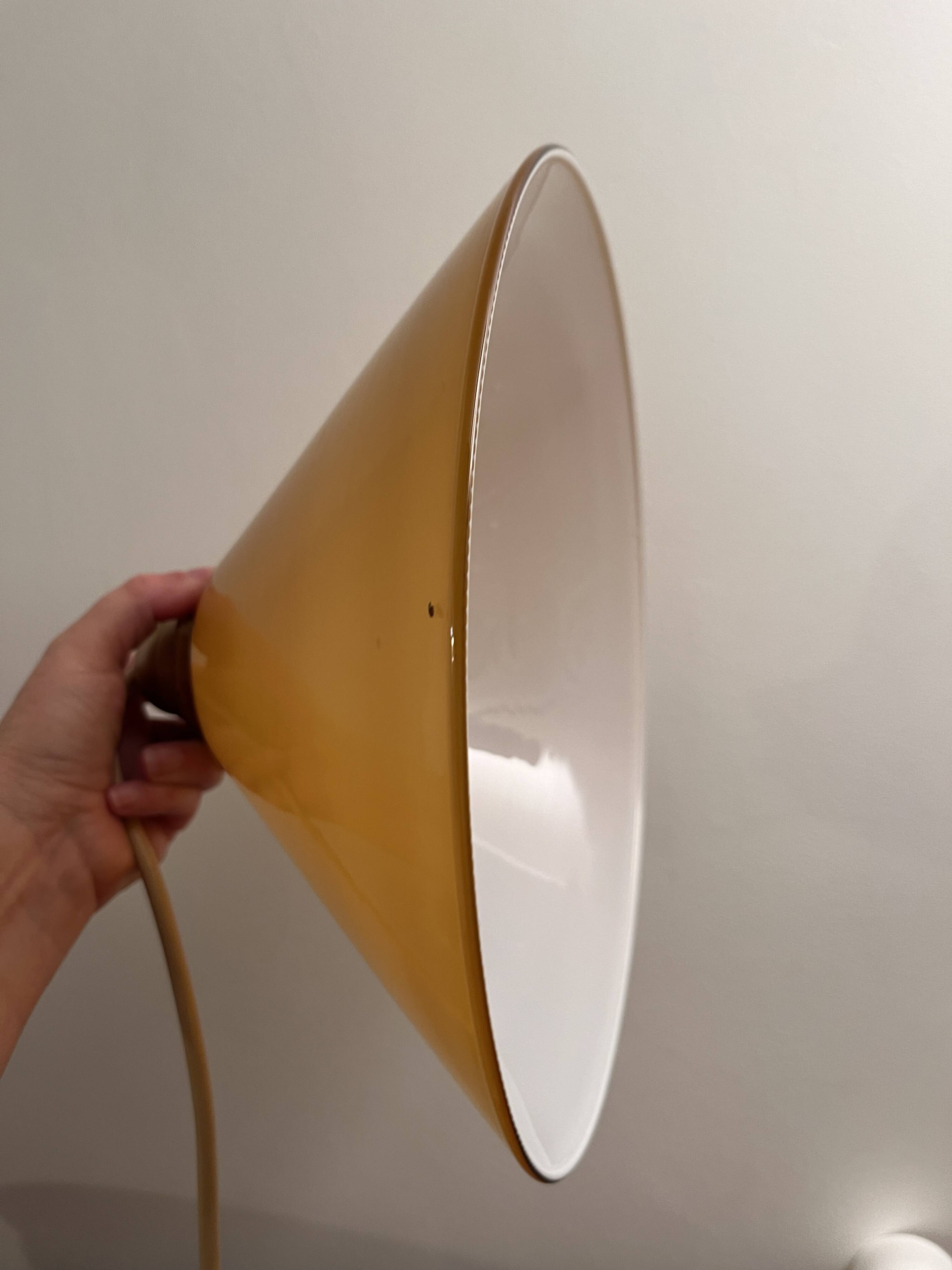 Caramel-colored opaline glass pendant light