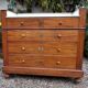 Commode antique, acajou poli et marbre
