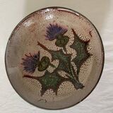 Vallauris deep plate with thistles