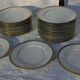 Table service 58 pieces in limoges porcelain uc - blue and gold border